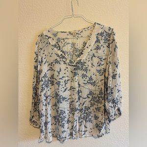 ana Flowy Floral Peasant Top